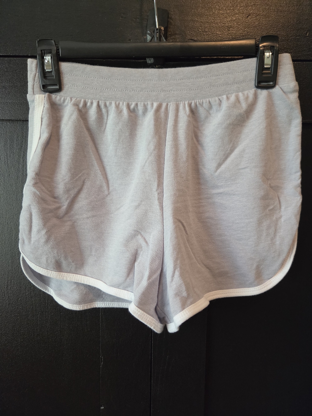 Juniors No Boundaries Light Gray Athletic Lounge Shorts with White Trim